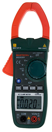 MS2026 Mastech клещи токоизмерительные цифровые автоматические ACA (ACV/DCV, сопр.,прозвон,частота, скважность, емкость, авто диапазон,)